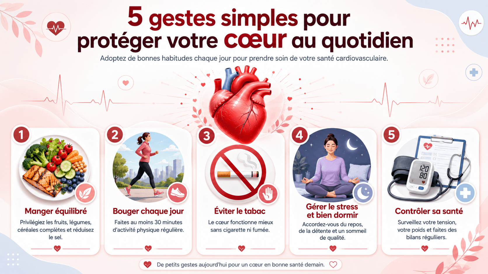 Cinq gestes simples pour protéger votre cœur au quotidien