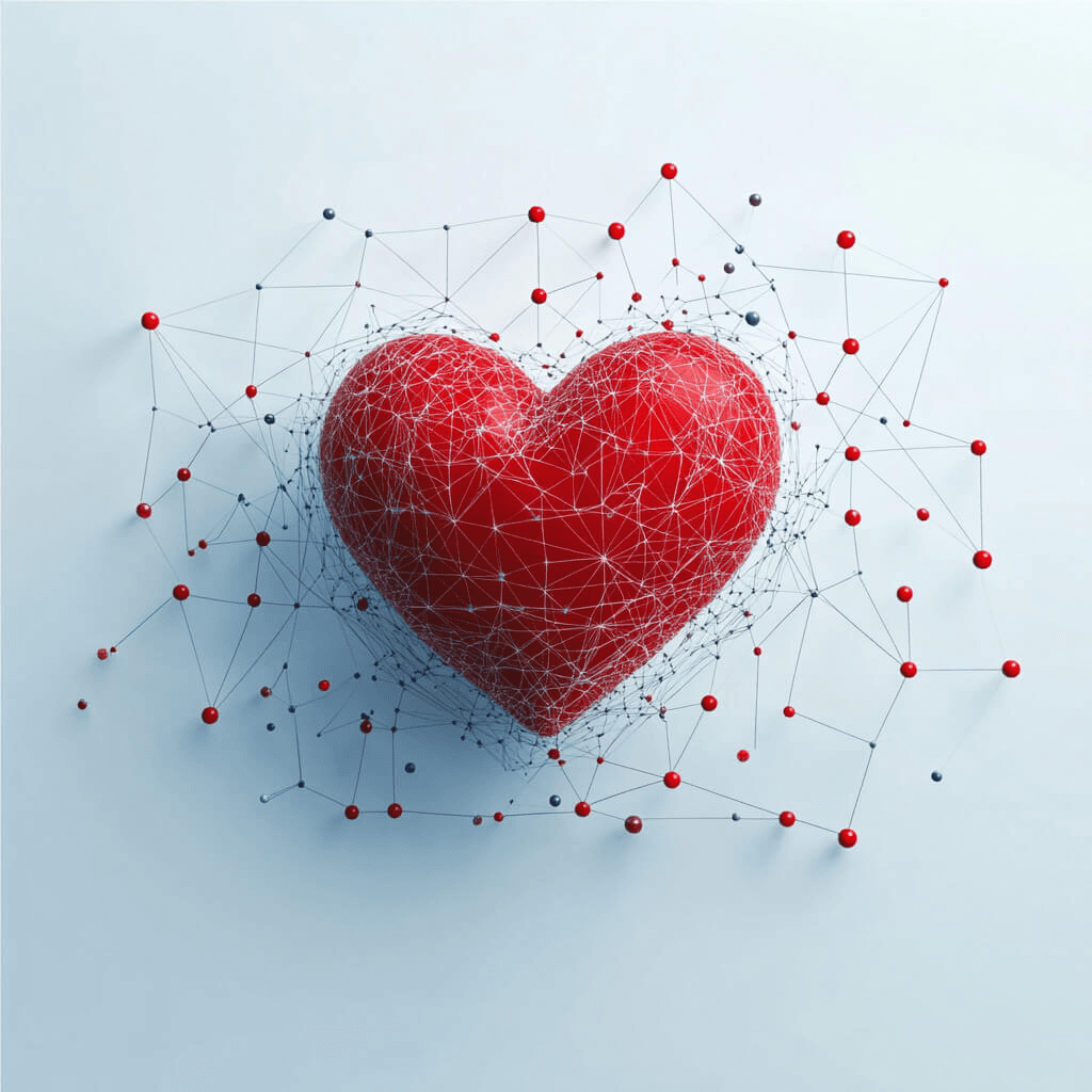 Cœur connecté, symbole de l’action du GRAM